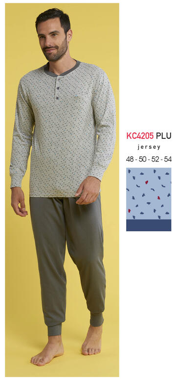 ART. KC4205 PLU- pigiama uomo m/l 100% cotone kc4205 plu - Fratelli Parenti